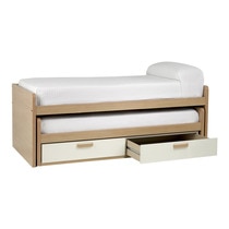 Cama compacta con 2 camas y 2 cajones superfondo con zócalo en dos