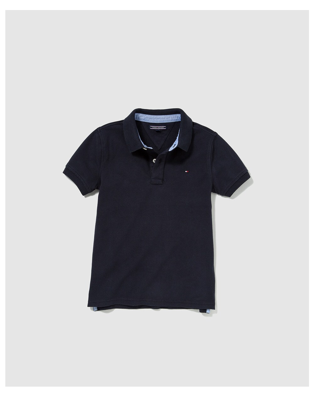 Tommy Hilfiger boys' basic navy blue polo shirt, Navy blue. thumbnail