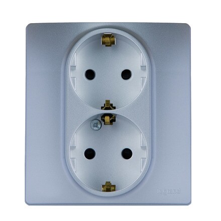 Image of Enchufe Doble C/tierra Niloe Aluminio 000300103777