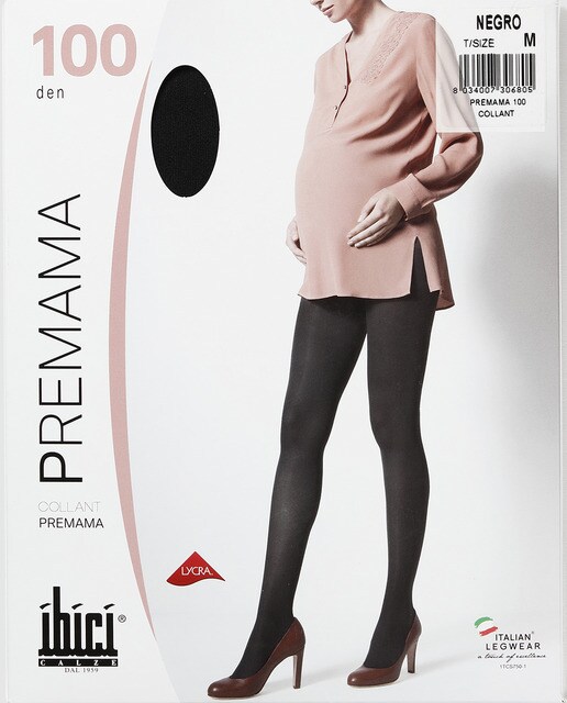 Collants pre-mamã de 100 deniers de mulher Ibici pretos