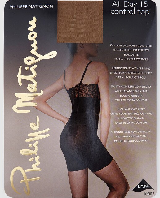 Collants de 15 deniers de mulher Philippe Matignon transparentes com cinta adelgaçante Collants de 15 deniers de mulher Philippe Matignon transparentes com cinta adelgaçante