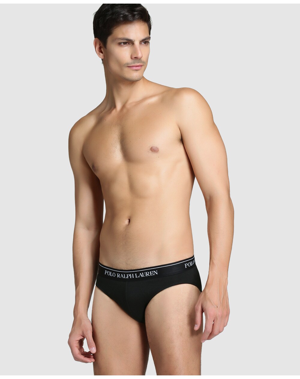 Polo Ralph Lauren men's three-pack of plain black briefs, Black. thumbnail