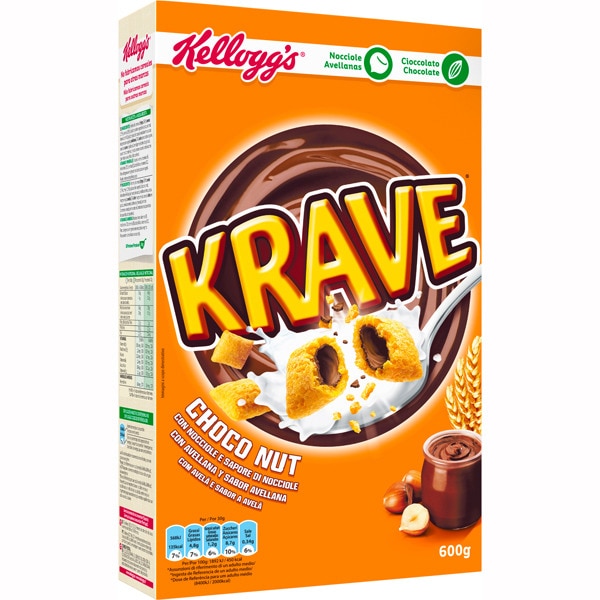 Krave Cereales De Desayuno Rellenos De Crema De Cacao Y Avellanas