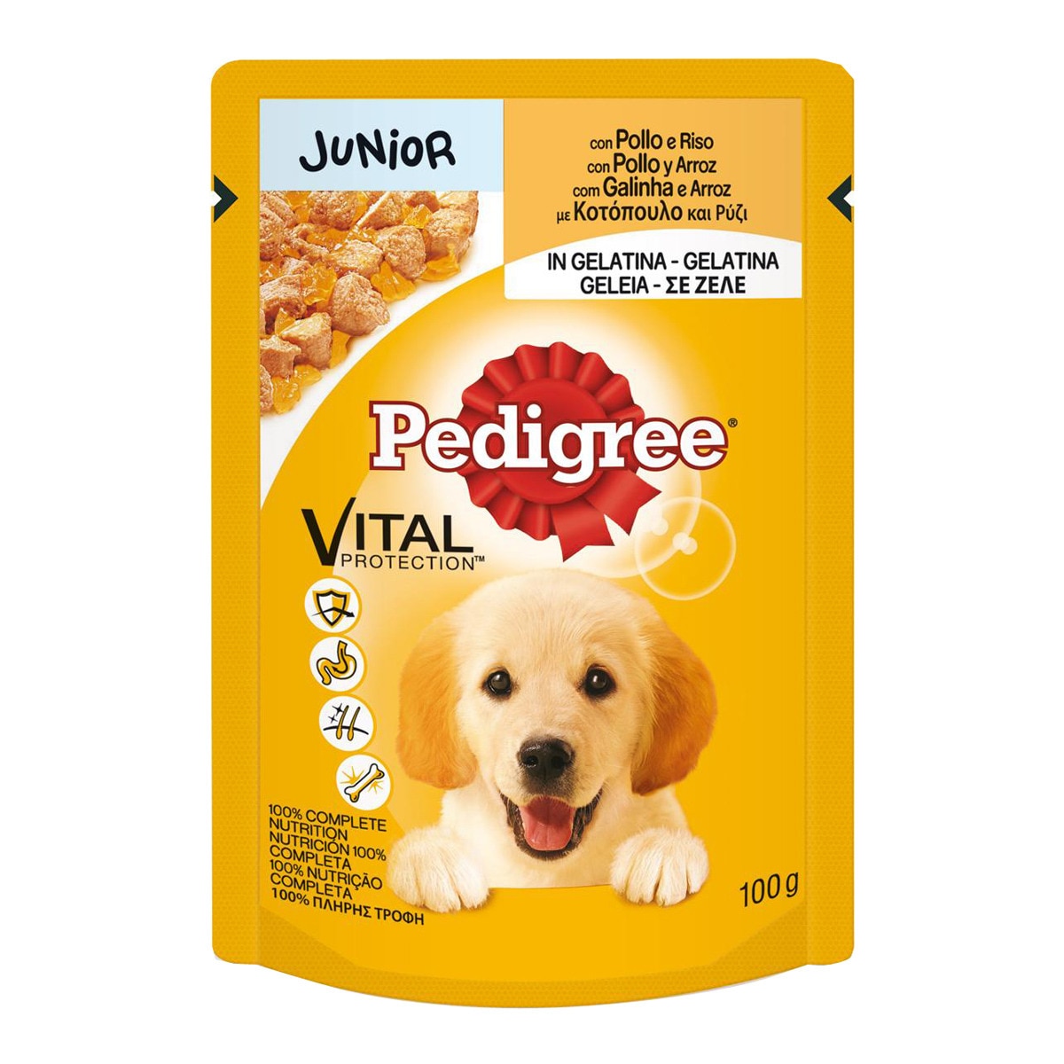Alimento Para Gatos Sénior +7 Años - Pack De 48 Bolsitas De 100g (4 Sabores: Salmón, Ternera, Ave, Pollo), Completo, Con Vitaminas E Inulina, Sin Colorantes Artificiales