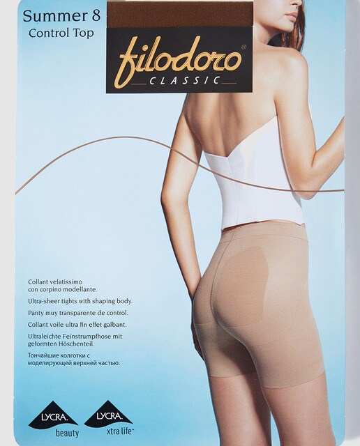 Collants adelgaçantes de 8 deniers de verão de mulher Filodoro Collants adelgaçantes de 8 deniers de verão de mulher Filodoro