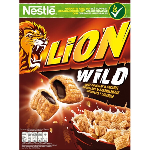 Lion Wild Cereales Integrales Con Chocolate Y Caramelo Estuche 410 G