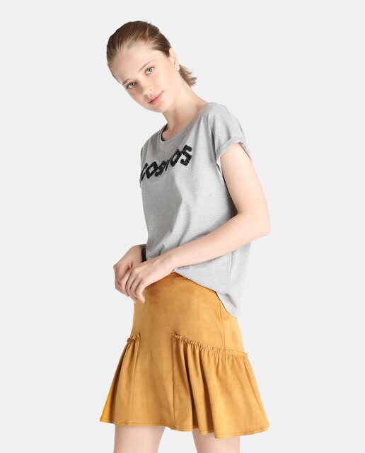 camel coloured skirt