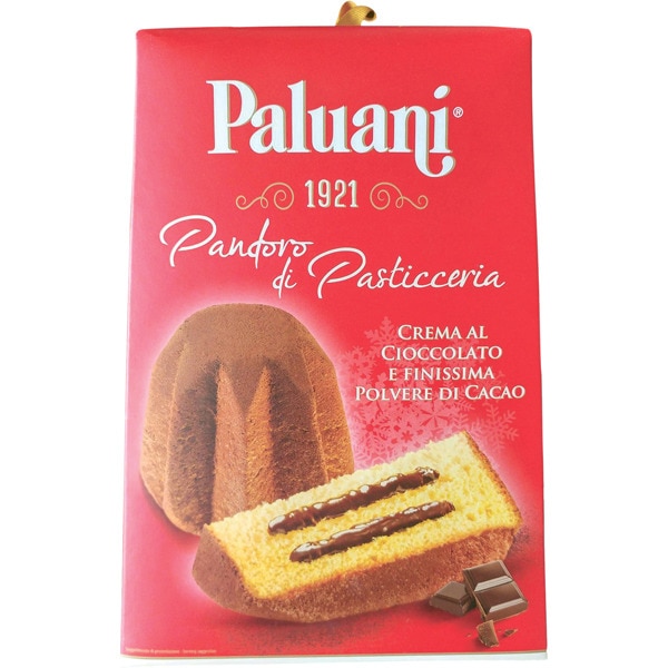 PALUANI pandoro con crema de chocolate y decorado con polvo de cacao estuche 750 g