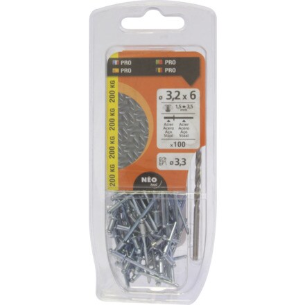 Image of 100 Remaches Acero/acero 000401002167