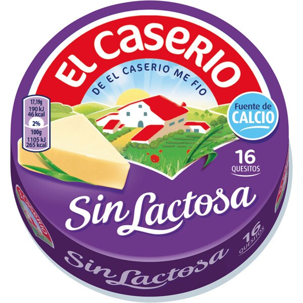 Queso Fundido 16 Porciones Sin Lactosa Caja 250 G EL CASERIO