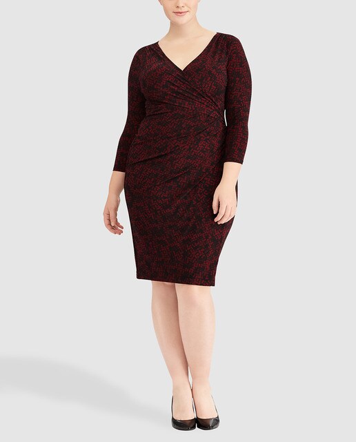Robe Avec Femme Grandes Ralph Tailles Woman Courte Lauren 7by6vYfg