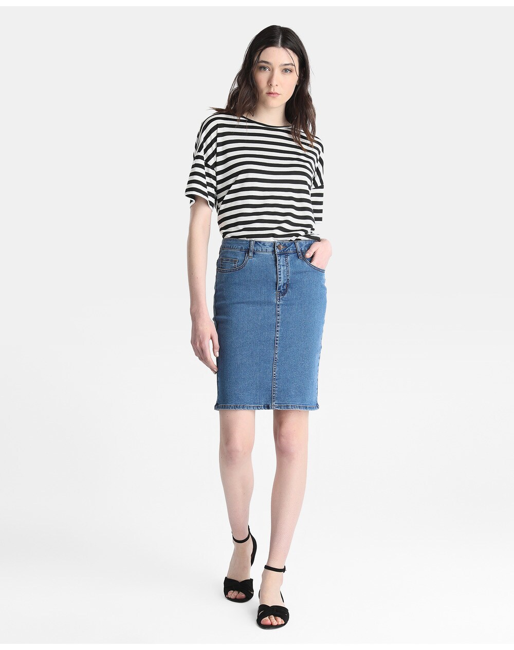 Vero Moda women's denim pencil skirt, Blue. thumbnail