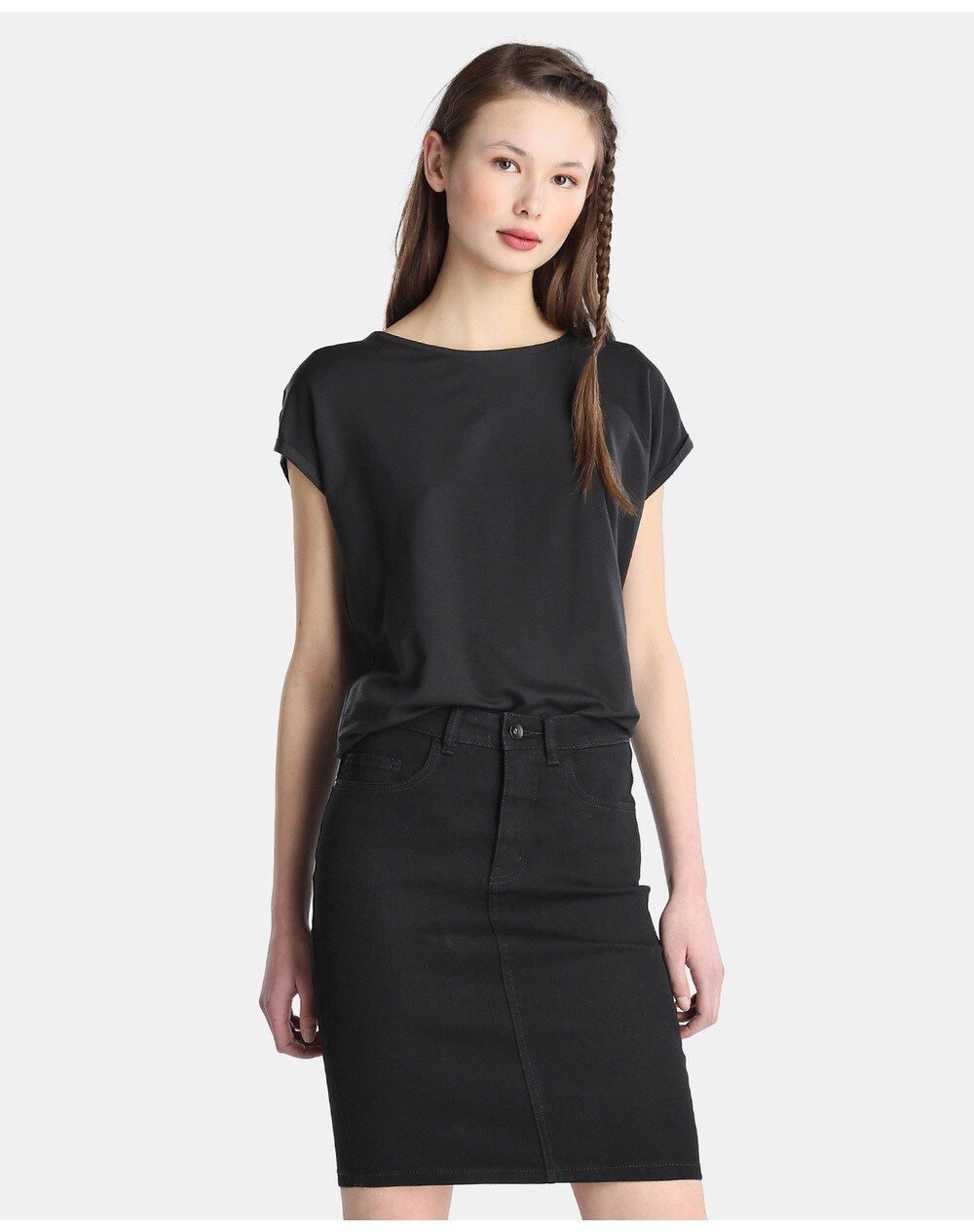Vero Moda women's denim pencil skirt, Black. thumbnail
