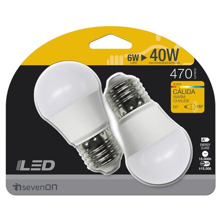 Image of Bombilla Led Esférica 470 Lm (x2) 001301404495