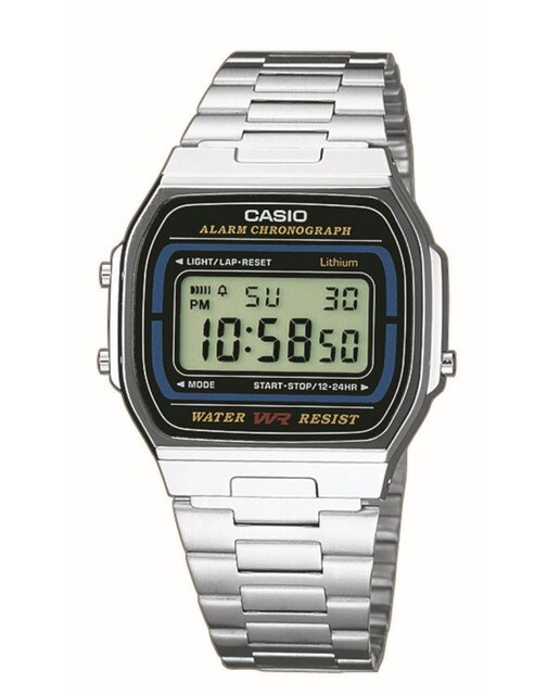 Relógio Casio Collection Retro A164WA-1VES Aço - Prateado