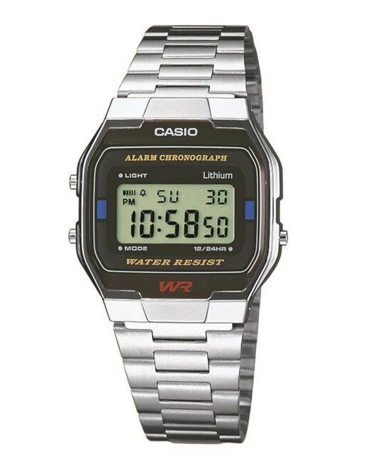 Relógio Casio Collection Retro A163WA-1QES Aço - Prateado