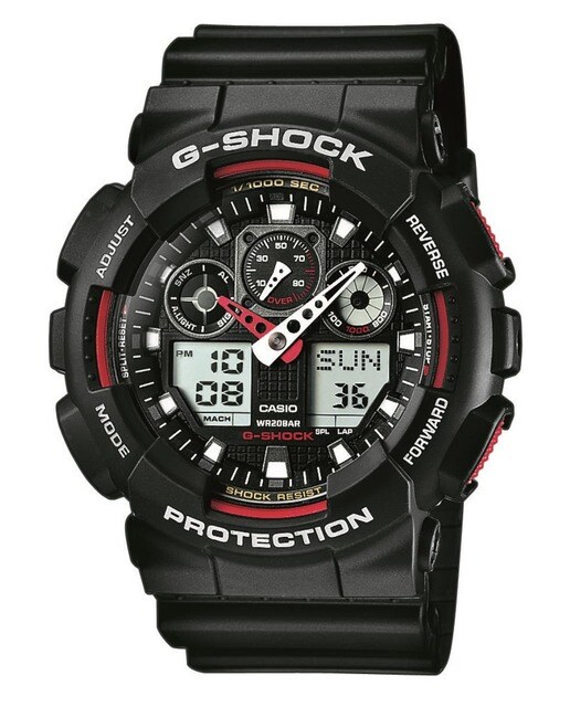 Relógio Casio G-SHOCK GA-100-1A4ER - Preto e Vermelho