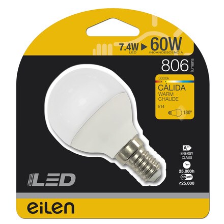 Image of Bombilla Led Esférica E14 7,4w 806 Lm 001301405260