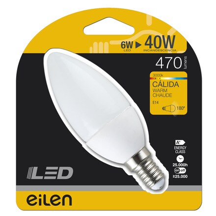 Image of Bombilla Led Vela E14 5w 470 Lm 001301405302