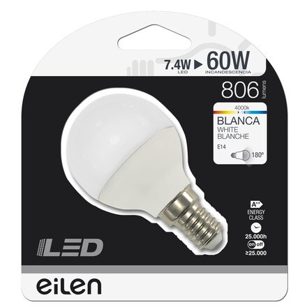 Image of Bombilla Led Esférica E14 7,4w 806 Lm 001301405351