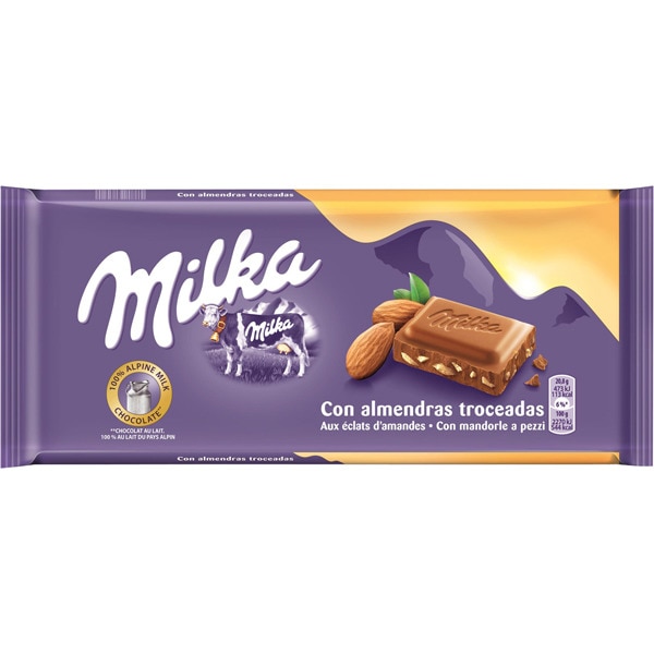 Chocolate Con Leche Y Almendras Tableta 125 G MILKA Supermercado El