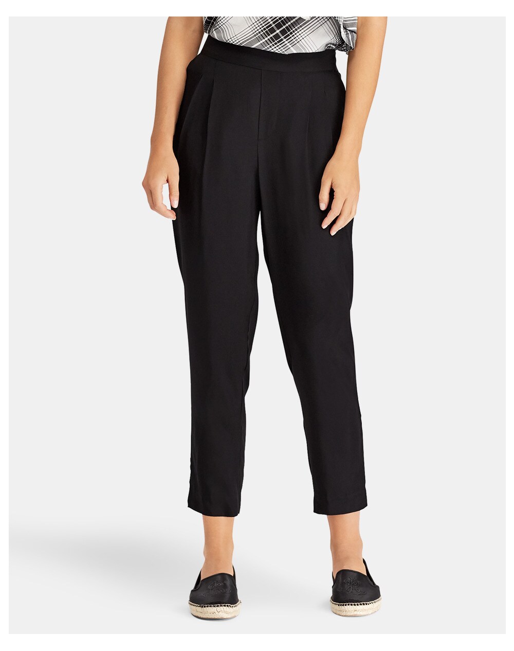 Lauren Ralph Lauren women's black cropped trousers, Black. thumbnail
