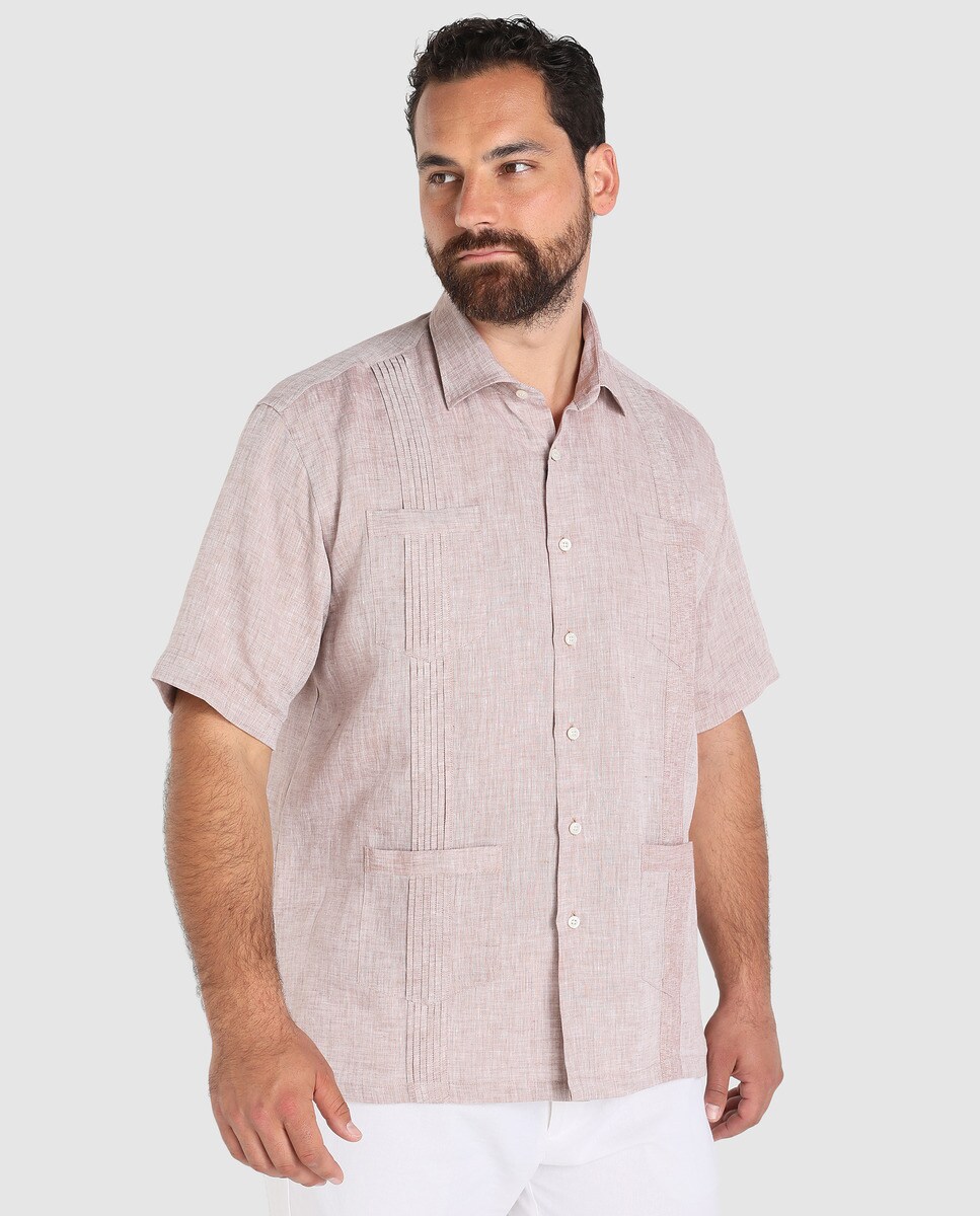 Camisa Guayabera De Lino De Hombre Mirto Regular Lisa Marr N Tallas