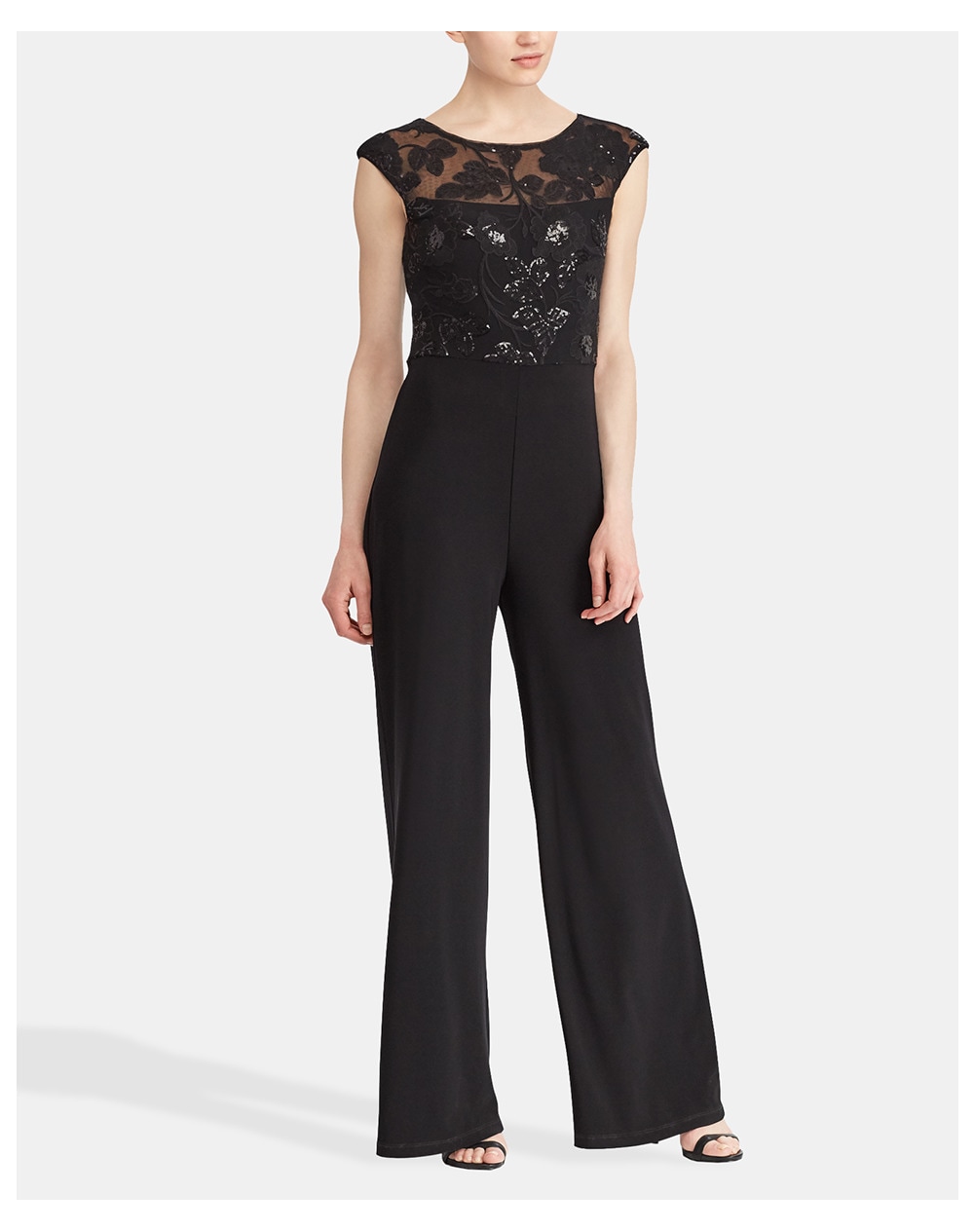Lauren Ralph Lauren Woman women's long jumpsuit with sequins, Black. thumbnail