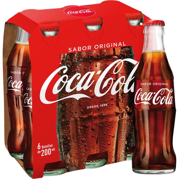 Clásica refresco de cola pack 6 botella 20 cl COCA COLA