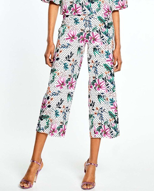Pantalones Blancos Joven Ella · Moda · El Corte Inglés Pantalón fluido de mujer Sfera estampado
