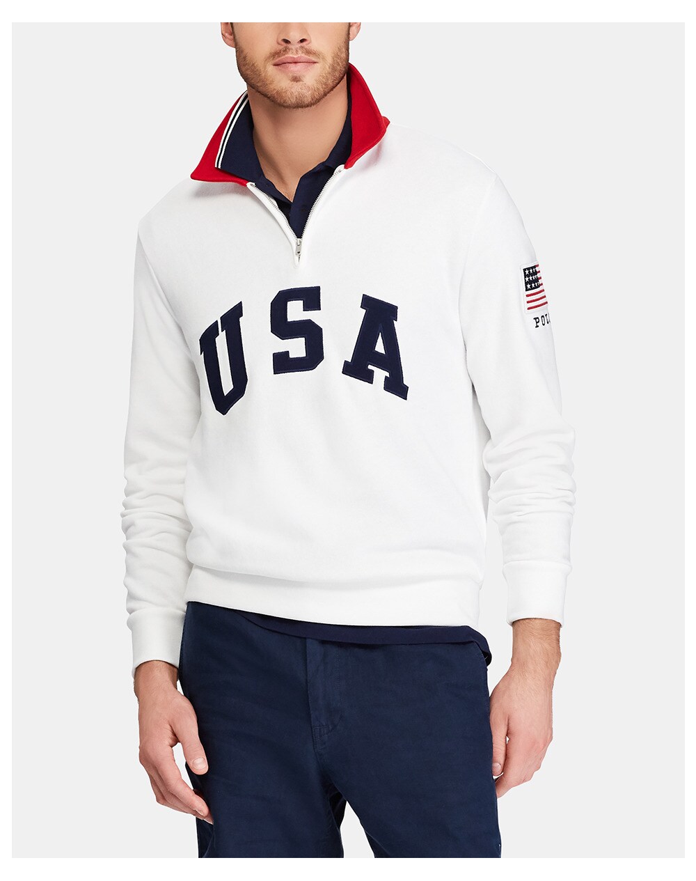 Polo Ralph Lauren men's white zip-up sweatshirt, White. thumbnail