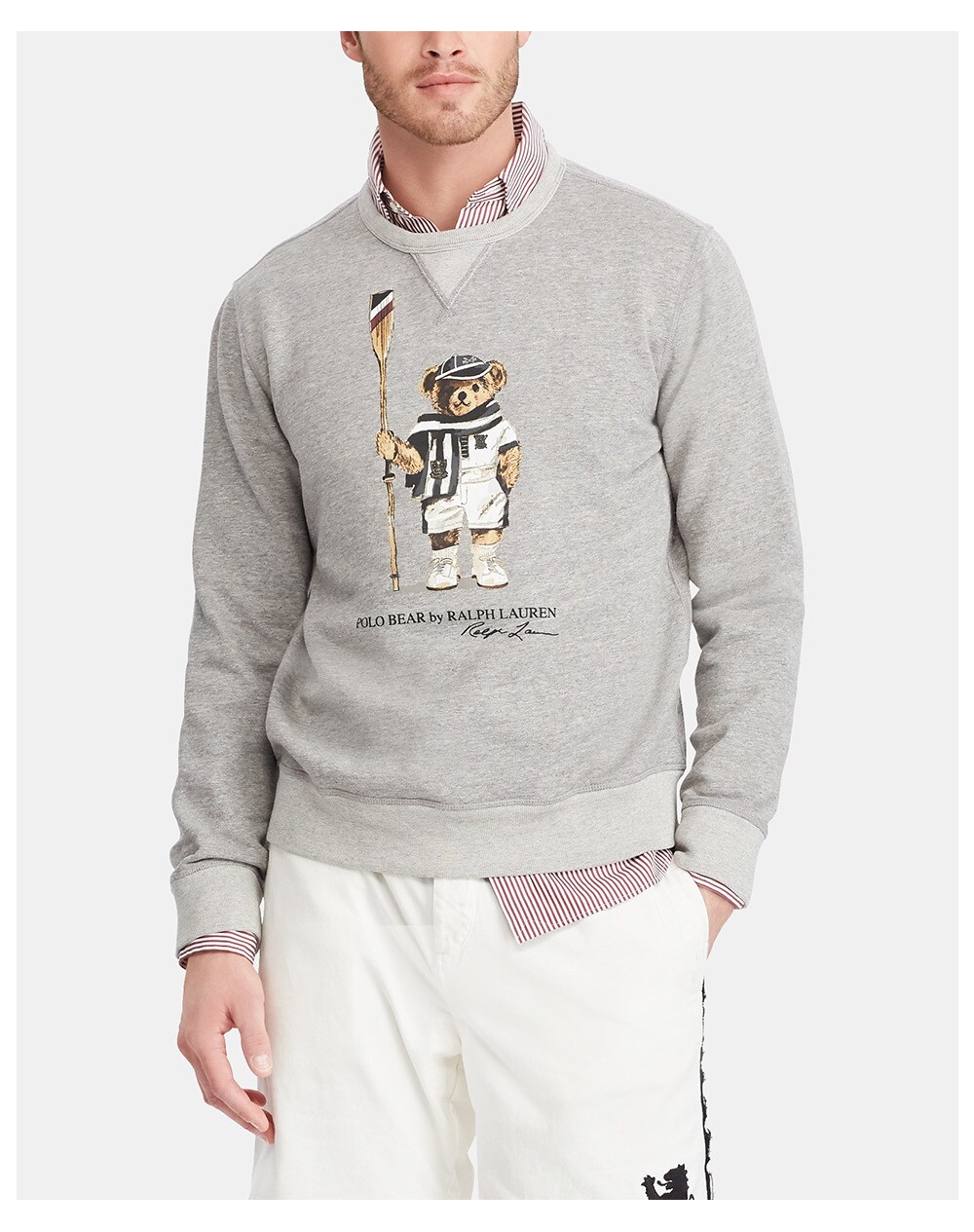 Polo Ralph Lauren men's grey sweatshirt with a round collar, Grey. thumbnail