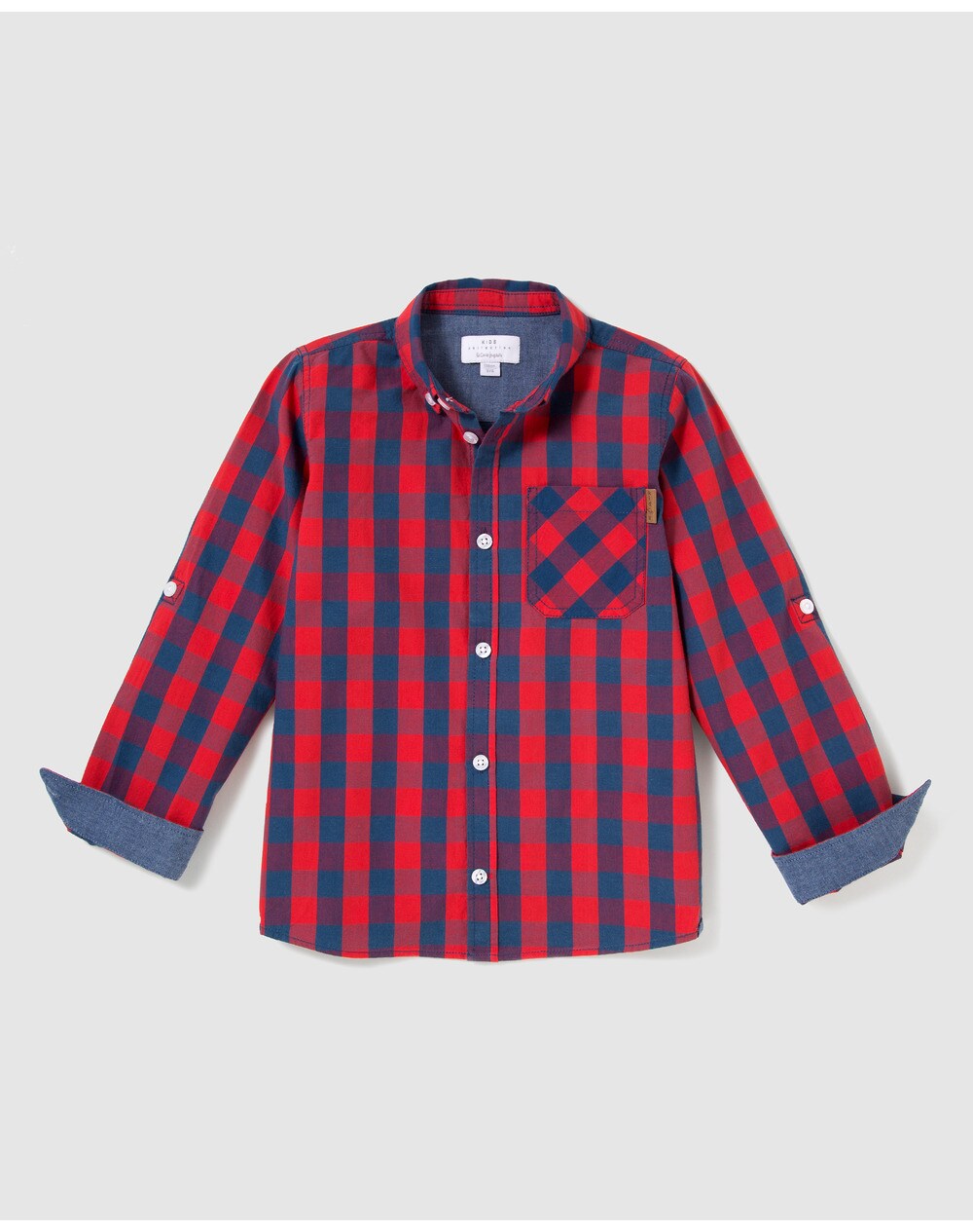 Brotes boys' red and blue checked shirt, Multicoloured. thumbnail