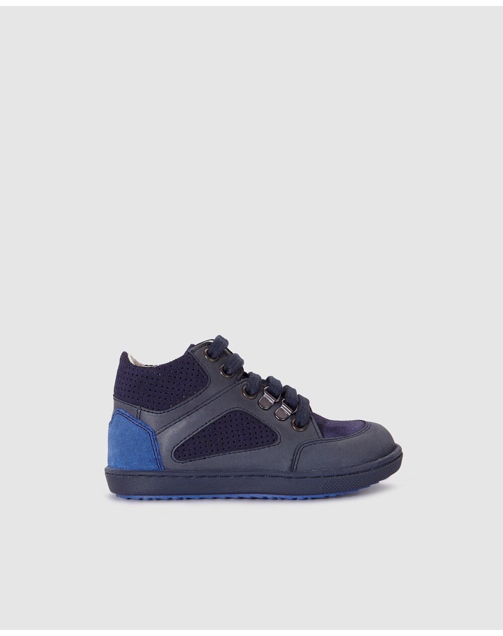 OTS baby boys' navy blue lace-up boots, Navy blue. thumbnail
