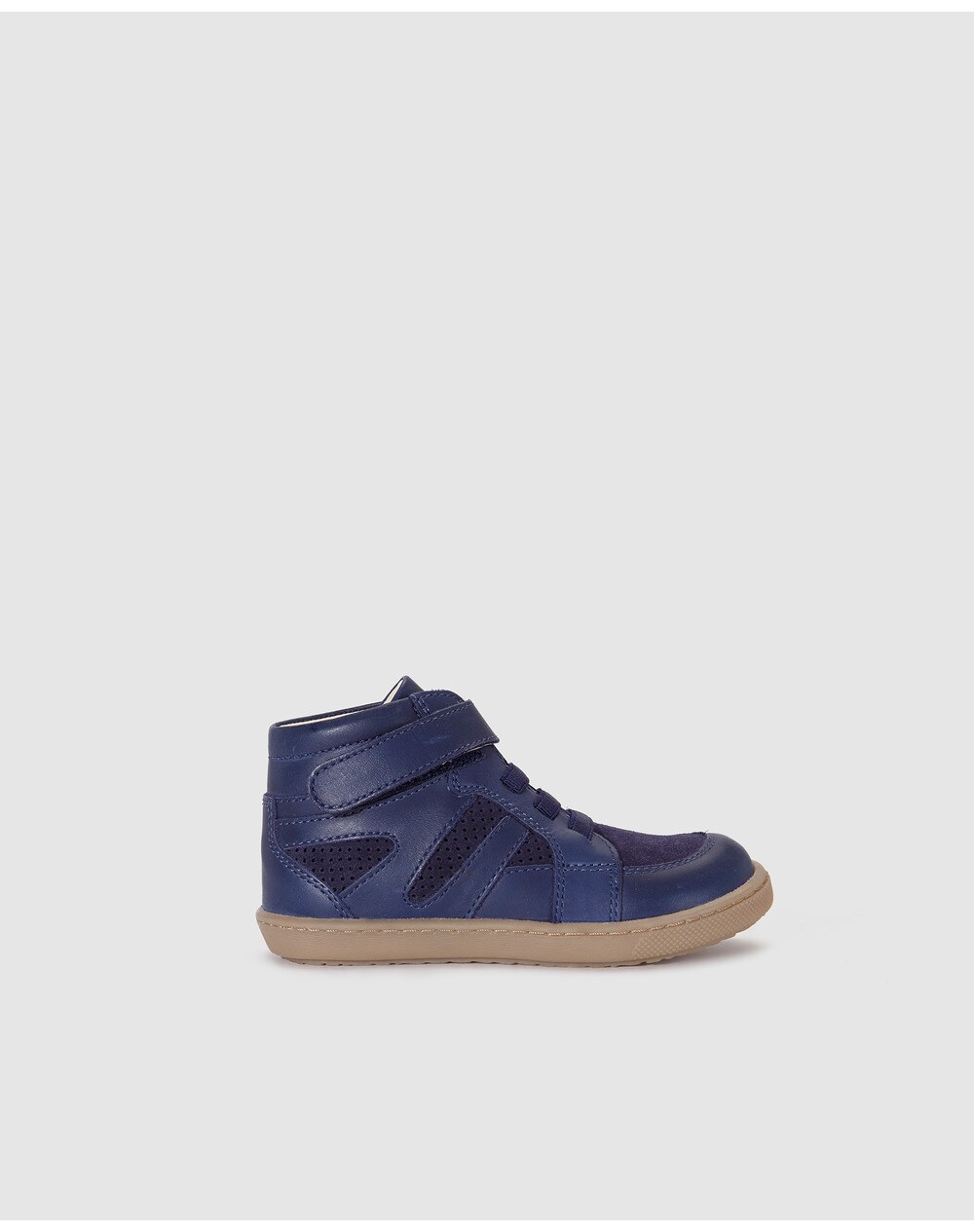 OTS baby boys' navy blue boots with elastics and adhesive strap, Blue. thumbnail