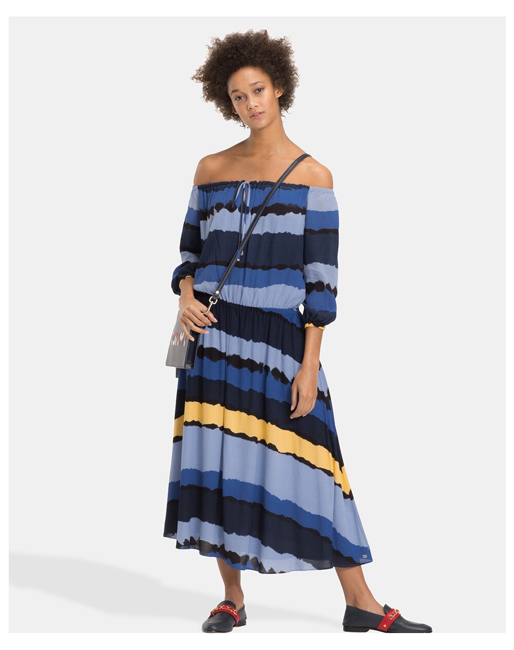 Tommy Hilfiger women's striped midi dress, Blue. thumbnail