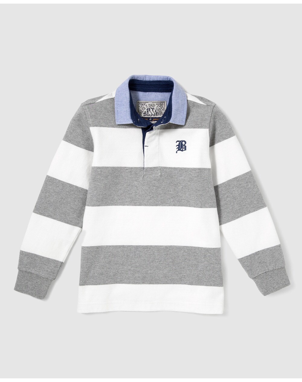 Bass 10 boys' two-tone striped polo shirt, Grey. thumbnail