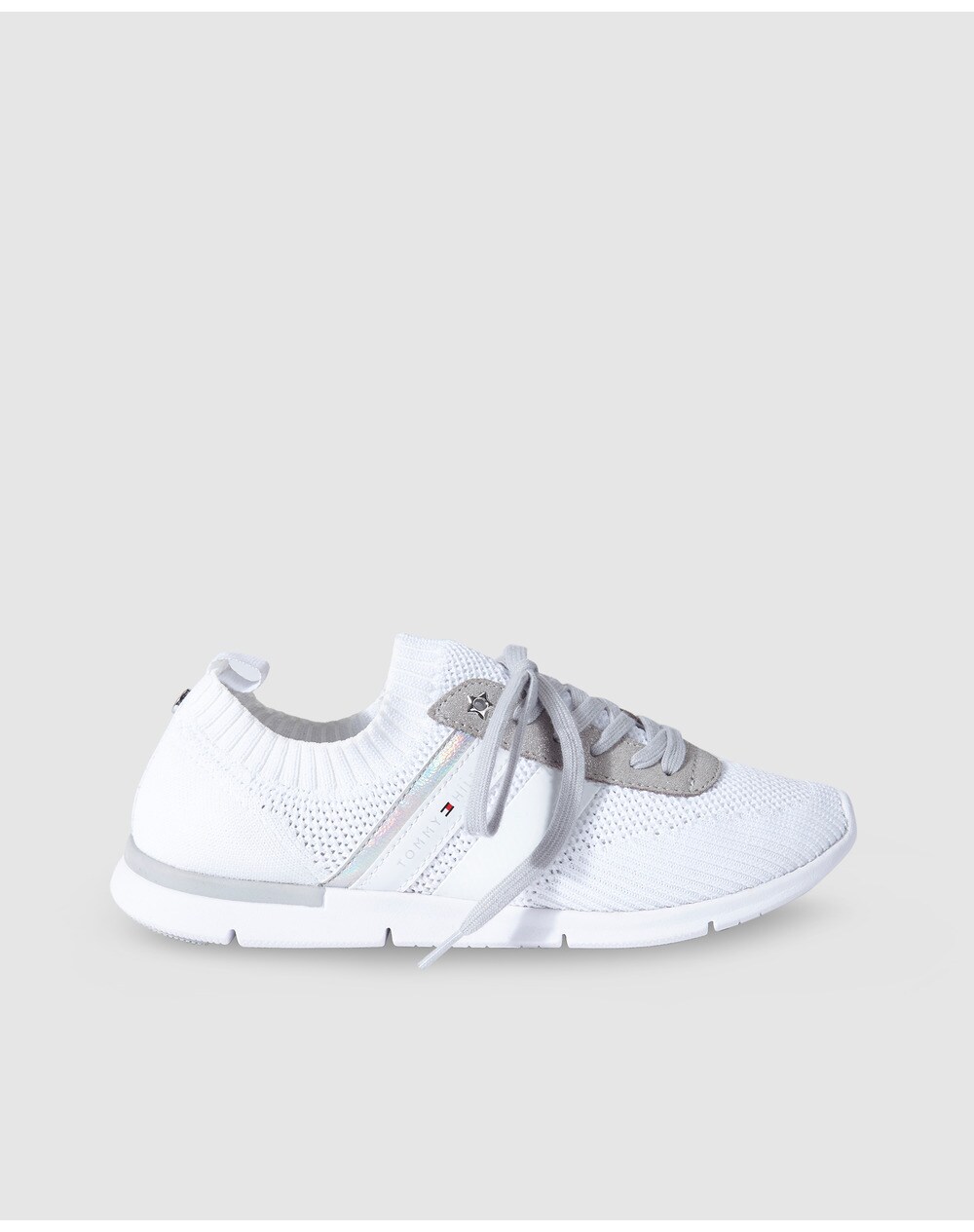 Tommy Hilfiger women's white lace-up trainers, White. thumbnail