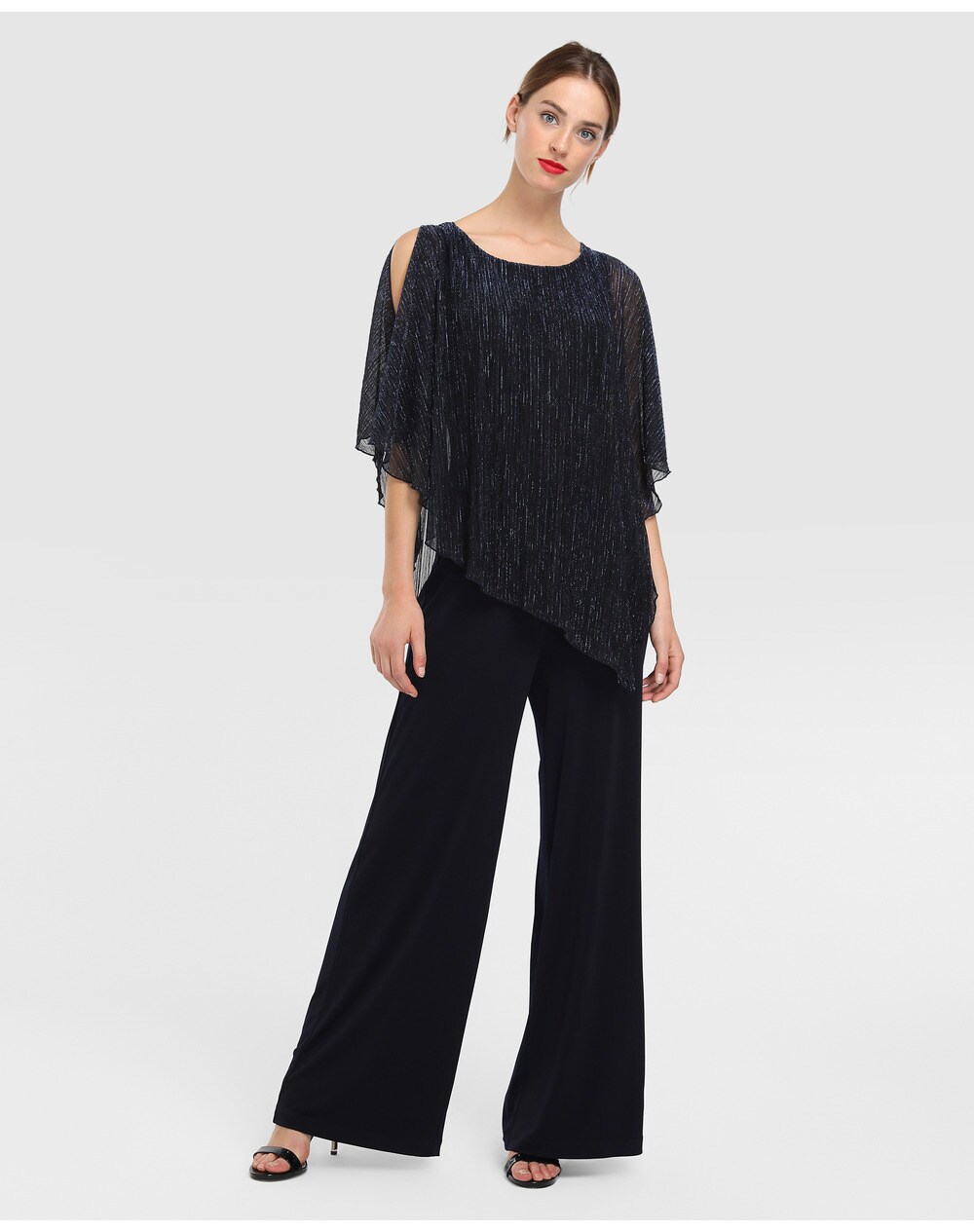 El Corte Inglés Fiesta women's long jumpsuit with capelet, Navy blue. thumbnail