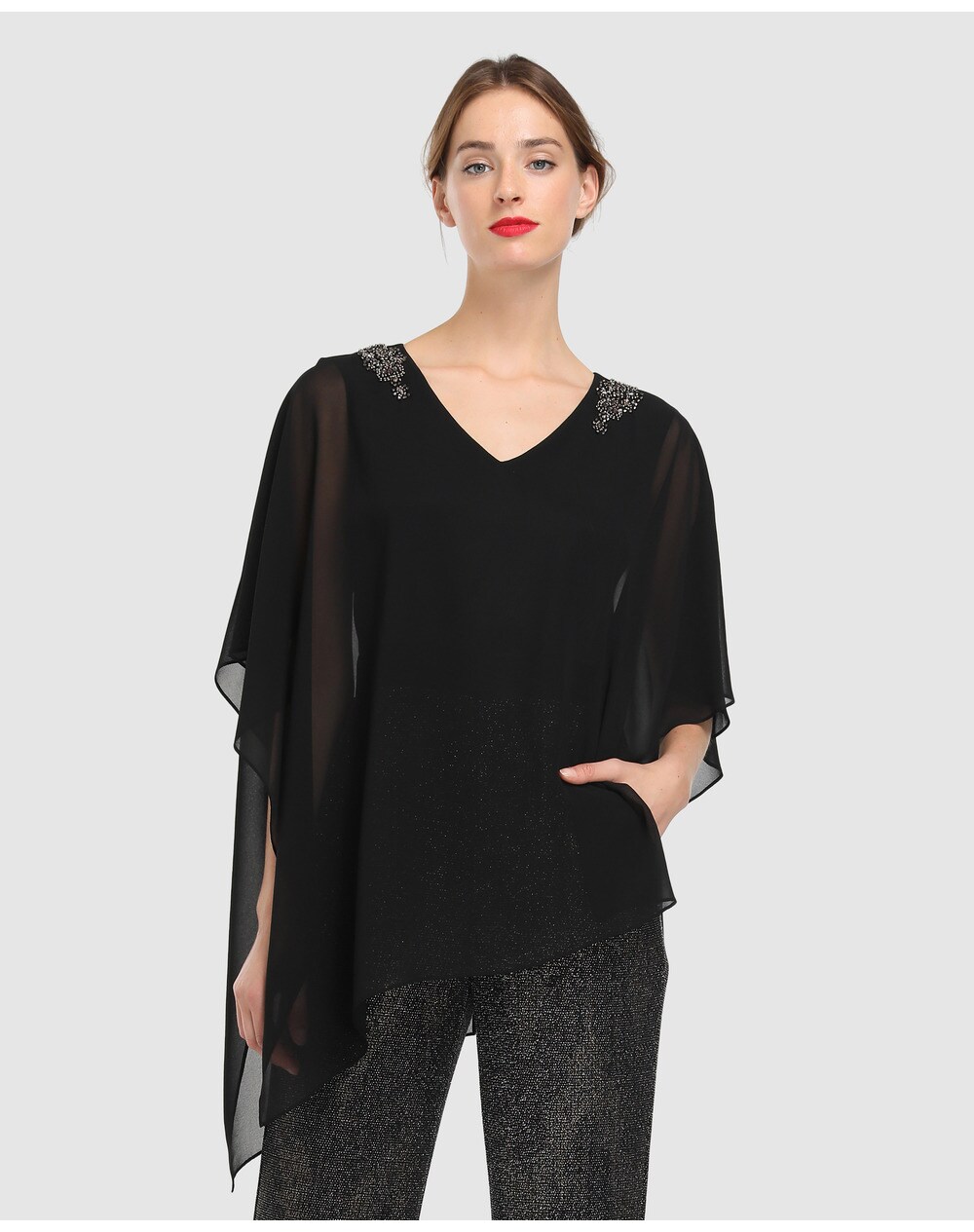 El Corte Inglés Fiesta women's jumpsuit with lurex and capelet body, Gold. thumbnail