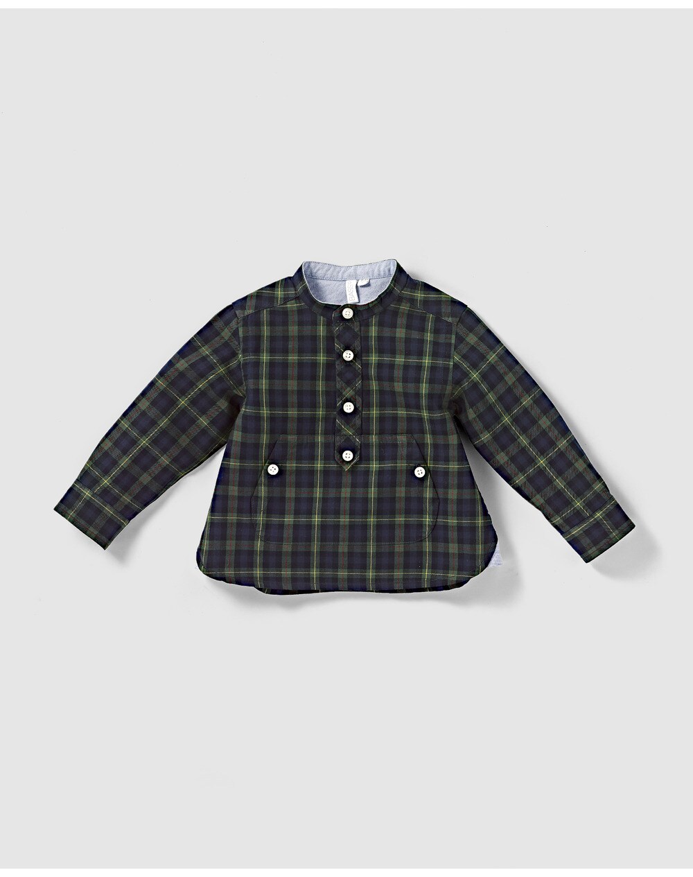 Bass 10 baby boys' blue and green checked shirt, Navy blue. thumbnail