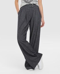 Calças largas de mulher Emporio Armani com dois bolsos