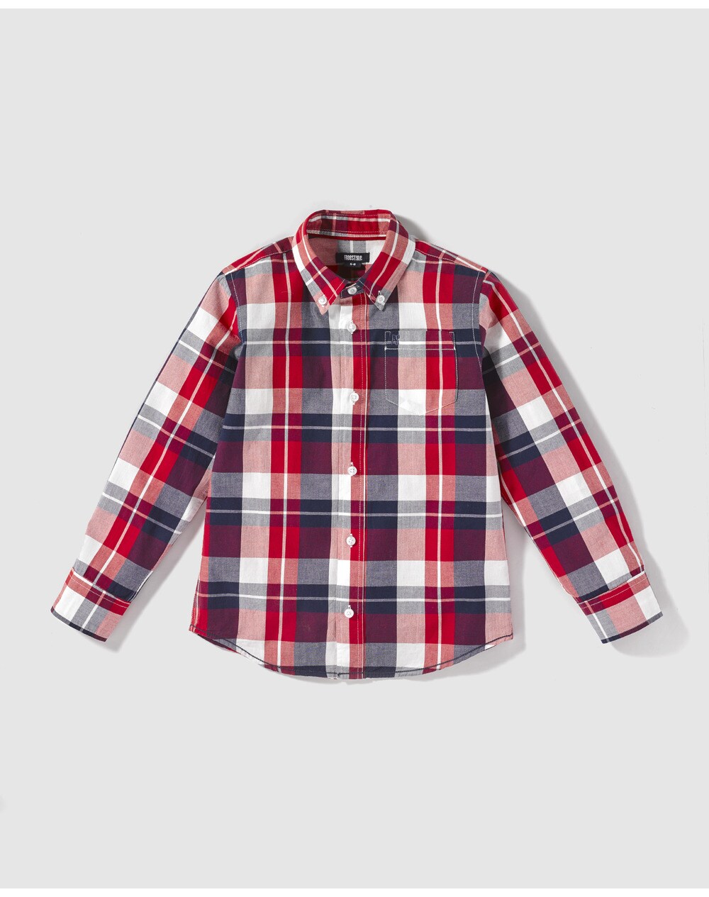 Freestyle boys' blue and red checked shirt, Multicoloured. thumbnail