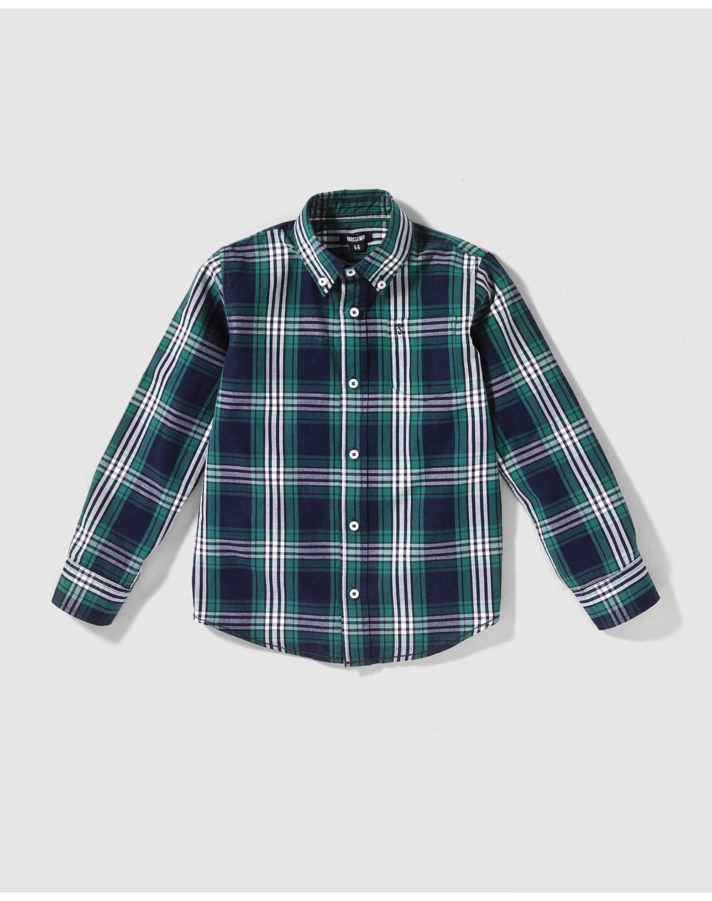 Freestyle boys' blue and green checked shirt, Navy blue. thumbnail