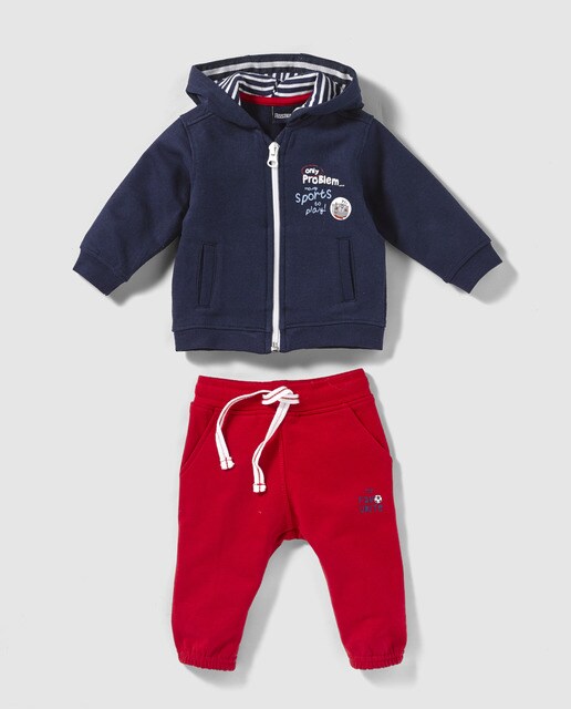 Fato de treino de bebé menino Freestyle bicolor com estampado Fato de treino de bebé menino Freestyle bicolor com estampado