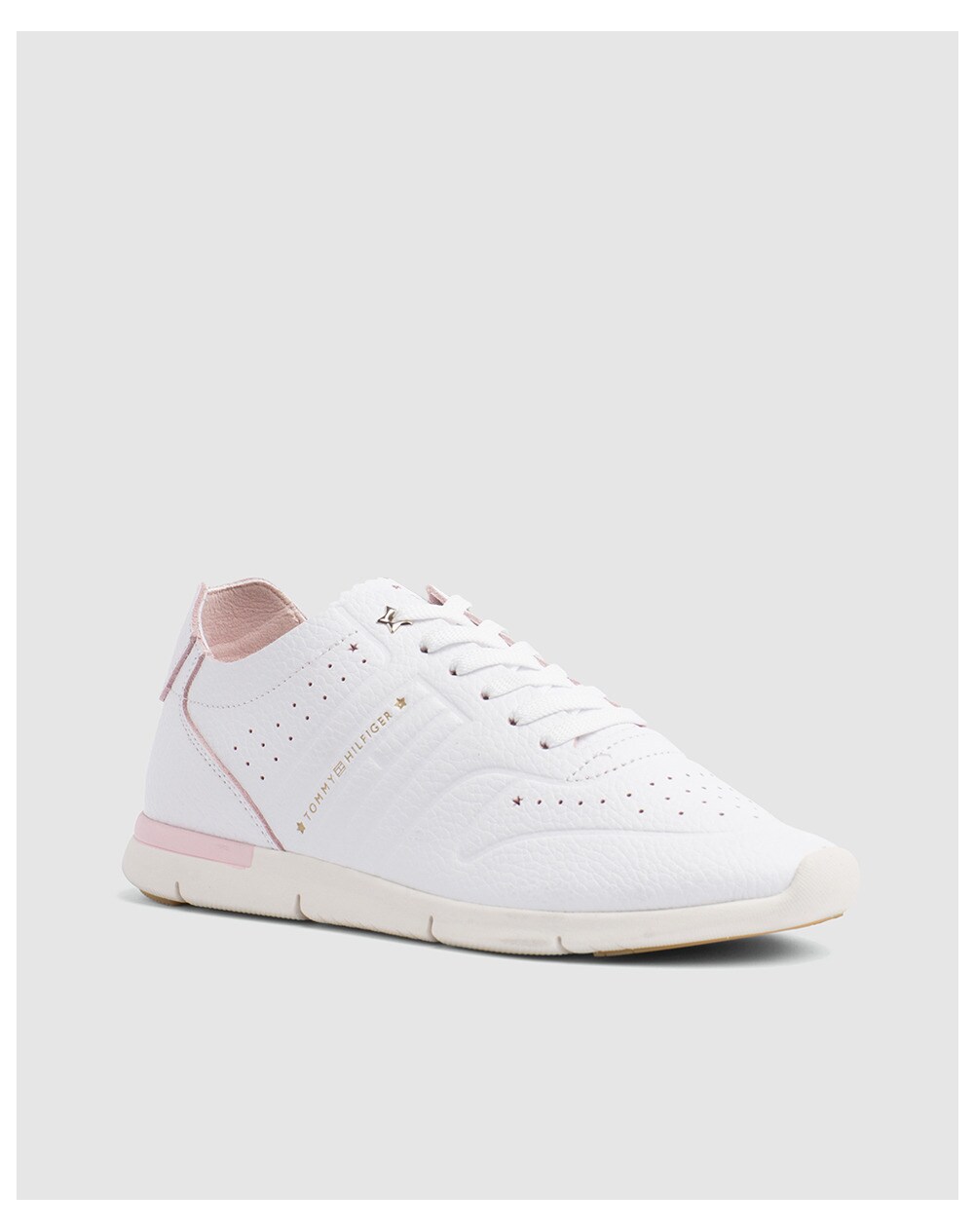 Tommy Hilfiger women's white leather trainers, White. thumbnail