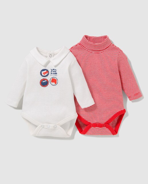 freestyle baby boys pack of red bodysuits