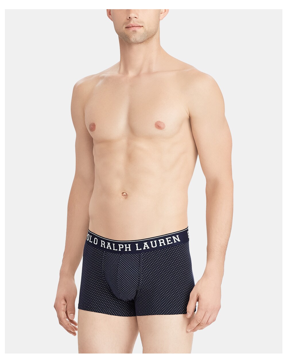 Polo Ralph Lauren men's blue polka dot knitted boxer shorts, Navy blue. thumbnail