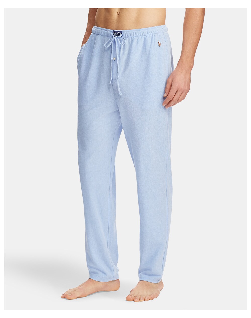 Polo Ralph Lauren men's long blue knitted pyjama bottoms, Light blue. thumbnail