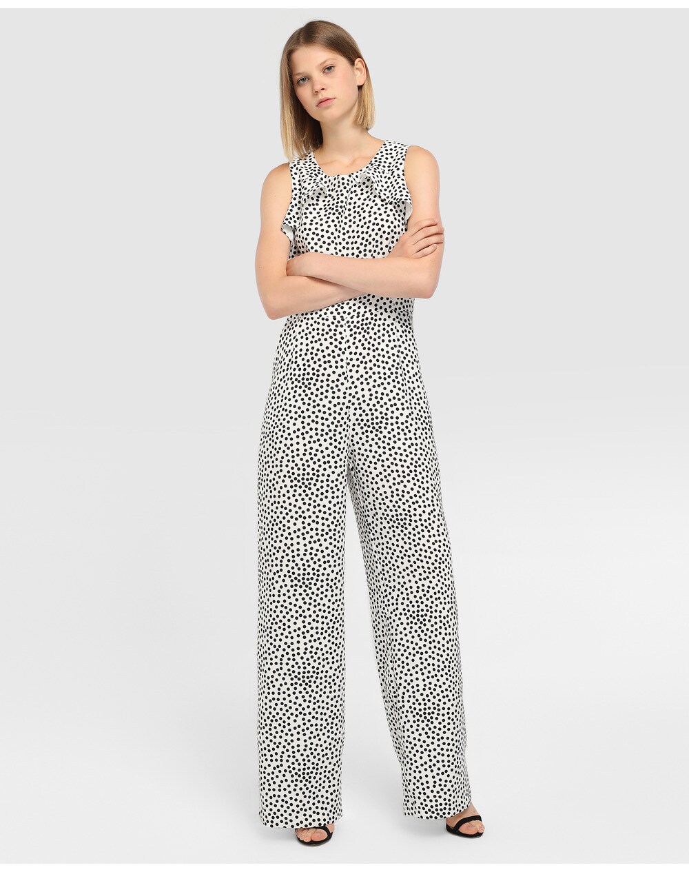 Tintoretto women's polka dot jumpsuit with back slit, Multicoloured. thumbnail